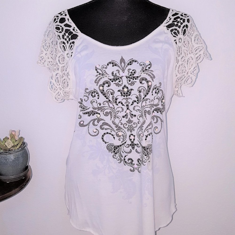 Angels & Diamonds w/crocheted sleeves Embellished
